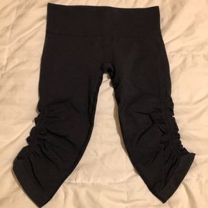 Lululemon In The Flow Crop dark gray leggings